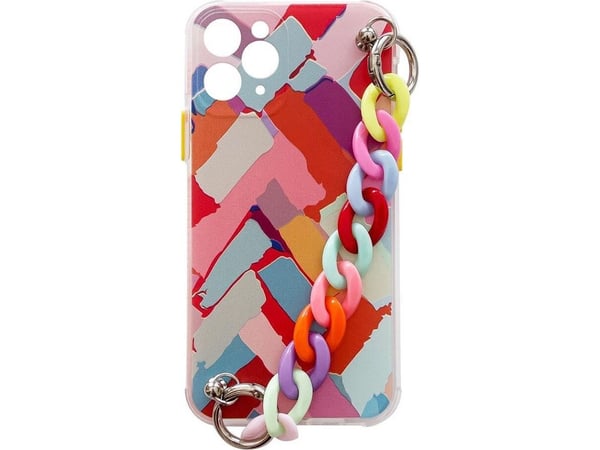 Color Chain gel fleksibelt elastisk deksel med kjedeanheng til Samsung Galaxy A42 5G - multicolor (3)