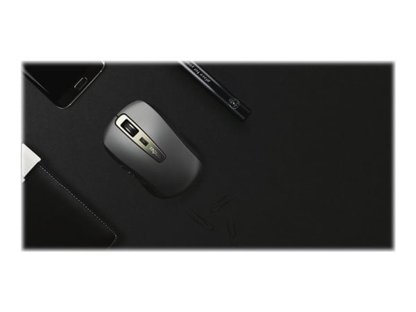 Rapoo MT350 - Mus - optisk - 6 knapper - trådløs - 2.4 GHz, Bluetooth 3.0, Bluetooth 4.0 - USB trådløs mottaker - svart