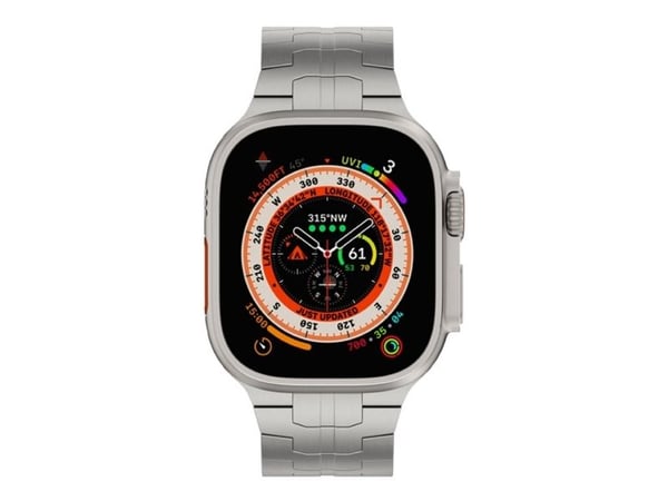 Just Mobile titaniumklokkerem til Apple Watch Ultra (1&2) - Sølv Titanium