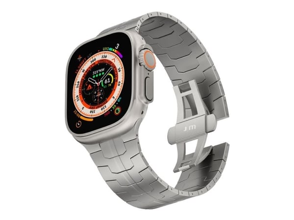 Just Mobile titaniumklokkerem til Apple Watch Ultra (1&2) - Sølv Titanium