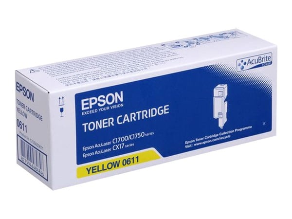 EPSON AL-C1700 HØYKAPASITET GUL TONERKASSETT 1400 SIDER PAKKE MED 1