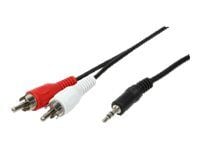 LogiLink - Ljudkabel - mini-phone stereo 3.5 mm hane till RCA x 2 hane - 1.5 m - svart