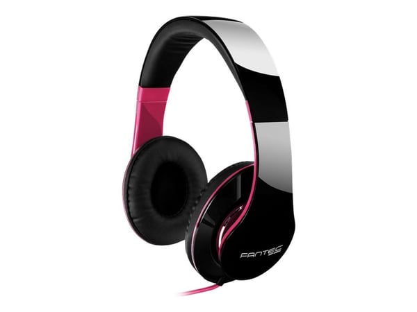 FANTEC SHP-250AJ-PK - Hodetelefoner - full størrelse - kablet - 3,5 mm jakk - lydisolerende - svart/rosa