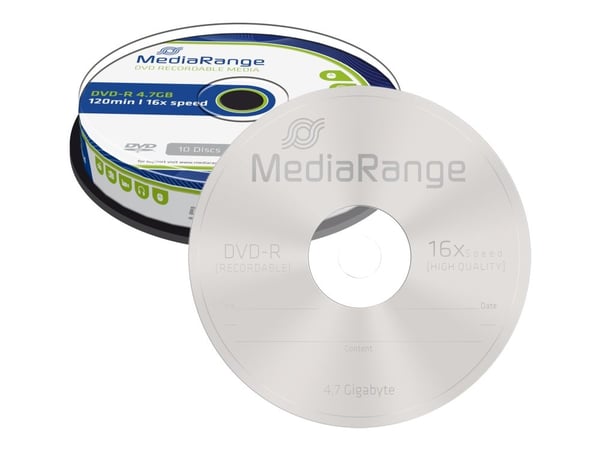 MediaRange - 10 x DVD+R - 4,7 GB (120min) 16x - kelaaminen