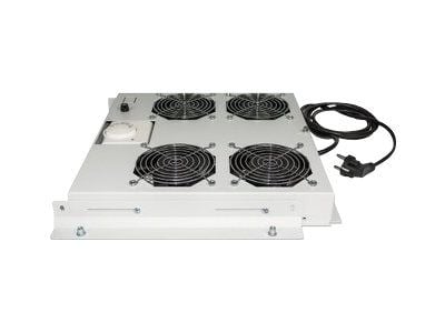 Intellinet 4-Fan Ventilation Unit for 19" Racks, Roof Mount, with Thermostat, Grey - Systemviftebrett - med 4 kjølevifter, termostat - AC 220/240 V...
