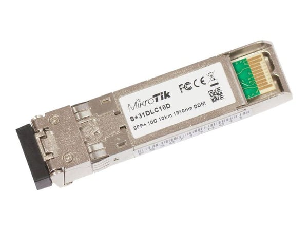 MikroTik S+31DLC10D - SFP+-lähetinmoduuli - 10 GigE - SFP+ / LC single mode - enintään 10 km - 1310 nm
