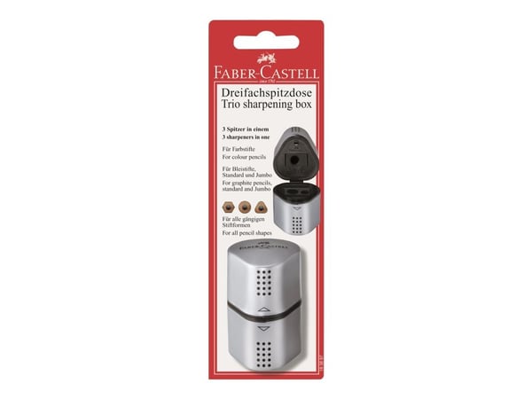 Blyantspidser Faber-Castell trio, grip, sølv