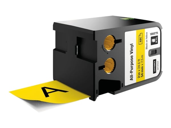 DYMO XTL - Vinyl - permanet adhesiv - svart på gult - Rull (0,54 cm x 7 m) 1 kassett(er) tape - for XTL 500