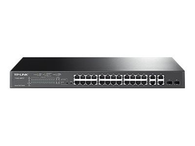 TP-Link Smart PoE Switch T1500-28PCT - Switch - 24 x 10/100 (PoE) + 2 x SFP + 4 x 10/100/1000 - rackmonterbar - PoE (192 W)