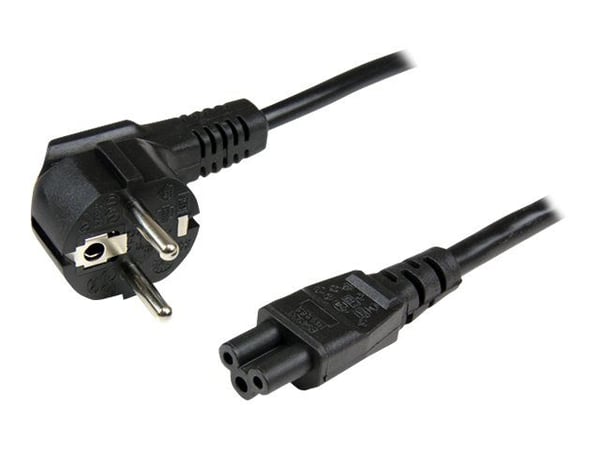 StarTech.com 2m (6ft) kannettavan tietokoneen virtajohto, EU Schuko C5, 2.5A 250V, 18AWG, kannettavan tietokoneen / kannettavan tietokoneen korvaav...
