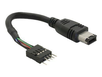DeLOCK - IEEE 1394-kabel - 6-PIN FireWire (hann) til IEEE 1394 koblingsboks (hann) - 16,5 cm