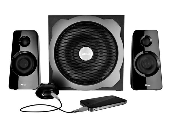 Trust Tytan 2.1 Subwoofer Speaker Set - Høyttalersystem - for PC - 2,1 kanaler - 60 watt (Total) - svart