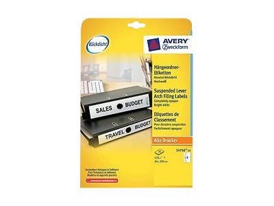 Avery - Mappryggetikett - för A4 (210 x 297 mm) - vit (paket om 125)