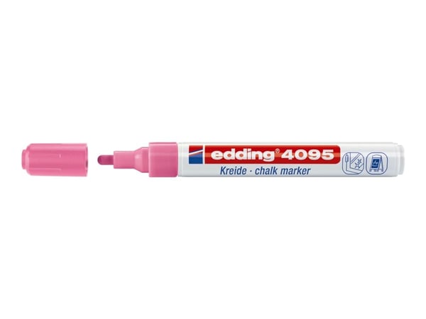 Edding 4095, Harmaa, Oranssi, Vaaleanpunainen, Valkoinen, Keltainen, Bullet, 5 kpl