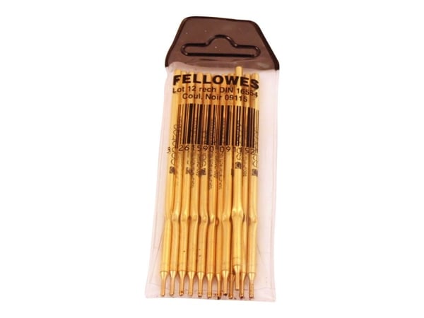 Fellowes 0911502, Musta, Kulta, Polypropeeni (PP), Kuulakärkikynä, Kupla, 12 kpl