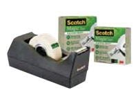 Scotch C38 + Scotch Magic 900 Greener Choice - Dispenser med kontortape (3 ruller) - skrivebord - 19 mm x 33 m - svart dispenser
