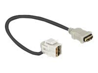 Delock Keystone Module HDMI female > HDMI female 110° with cable - HDMI-kabel - HDMI hunn til HDMI hunn - 22 cm