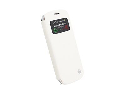 Krusell Malmö FlipCover View - Beskyttende deksel for mobiltelefon - hvit - for Samsung Galaxy S4 Mini