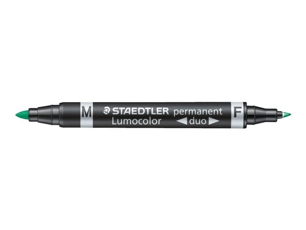 STAEDTLER Lumocolor perm tvåspetsig marker grön 10 st
