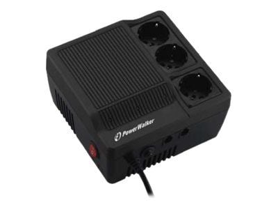 PowerWalker AVR 1200 - Automatisk strømregulator - AC 220/230/240 V - 720 Watt - 1200 VA - output-stikforbindelser: 3 - sort