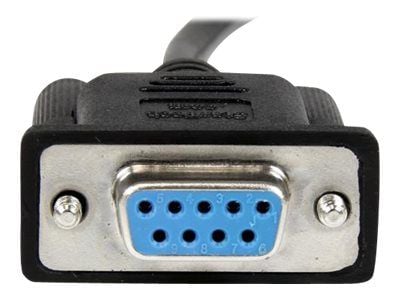 StarTech 1m Black DB9 RS232 Serial Null Modem Cable F/F - DB9 Female to Female - 9 pin RS232 Null Modem Cable - 1 meter, Black - Null modem-kabel -...