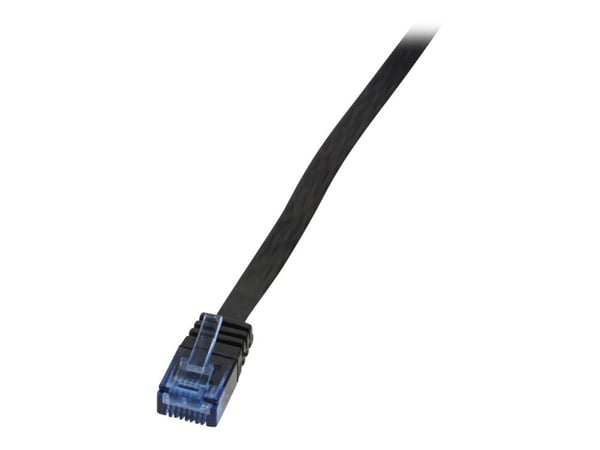 LogiLink - Koblingskabel - RJ-45 (hann) til RJ-45 (hann) - UTP - CAT 5e - formstøpt, flat - svart