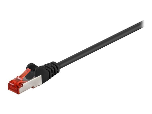 goobay - Nettverkskabel - RJ-45 (hann) til RJ-45 (hann) - 25 cm - SFTP, PiMF - CAT 6 - formstøpt - svart