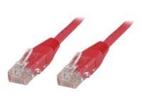 MicroConnect - Verkkokaapeli - RJ-45 (uros) - RJ-45 (uros) - 1 m - UTP - CAT 5e - punainen