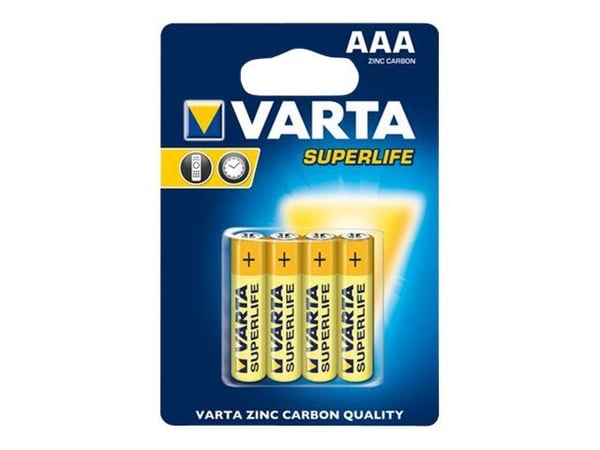 Varta Superlife - Batteri 4 x AAA - Karbonsink