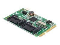 Delock MiniPCIe I/O PCIe full størrelse SATA 6 Gb/s 2x Buchse Delock + LED-kontakt (95233)