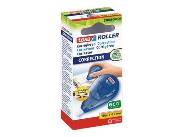 Tesa - Retterulle - 4.2 mm x 10 m - hvit - plastikk