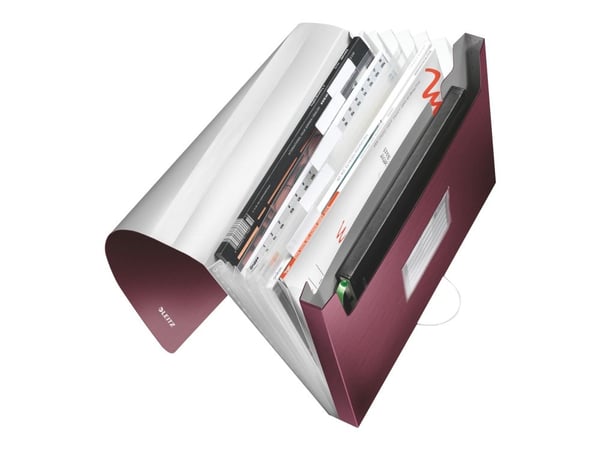 Leitz Kokouskansio Style PP, A4, Polypropeeni (PP), Punainen, 250 arkkia, 80 g/m², 6 taskua