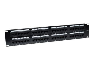 Intellinet Patch Panel, Cat6, UTP, 48-Port, 2U, Black - Koblingspanel - CAT 6 - UTP - RJ-45 X 48 - svart - 2U - 19"