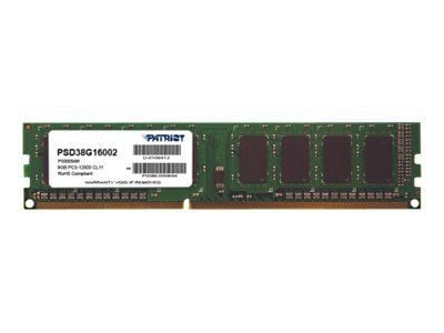 Patriot Memory Signature Line PSD38G16002, 8 GB, 1 x 8 GB, DDR3, 1600 MHz, 240-pin DIMM