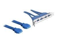Delock Slot bracket - USB-panel - 19-stifts USB 3.0-kontakt (hona) till USB typ A (hona) - 40 cm - för Delock Converter M.2