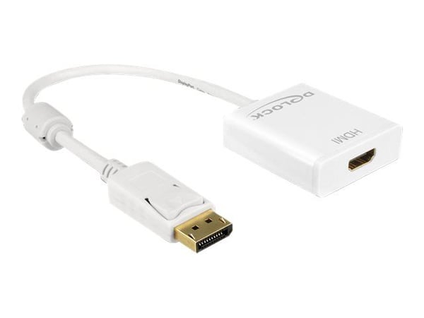 Delock Adapter Displayport 1.2 male > HDMI female 4K Active - Videokonverter - Parade PS171 - DisplayPort - HDMI - hvit - løsvekt