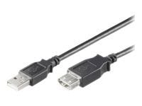 MicroConnect USB 2.0 - USB-forlengelseskabel - USB (hunn) til USB (hann) - USB 2.0 - 30 cm - svart
