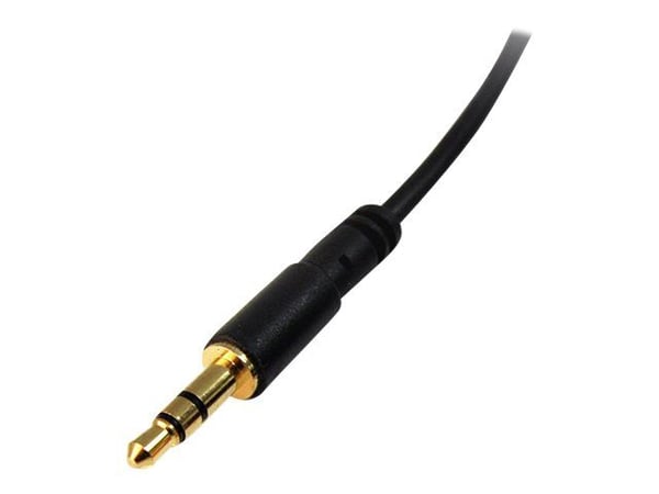 StarTech.com 1 ft. (0.3 m) 3.5mm Audio Cable - 3.5mm Slim Audio Cable - Gold Plated Connectors - Male/Male - Aux Cable (MU1MMS) - Ljudkabel - mini-...