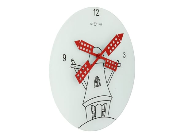 Nextime Windmill - Klocka - kvarts - väggmonterbar - 30 cm - svart