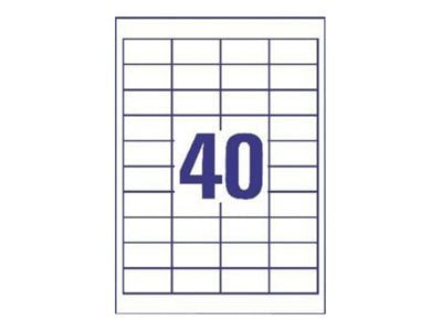 Avery - Hvit - 48.5 x 25.4 mm 1000 etikett(er) (25 ark x 40) flerbruks merkelapper