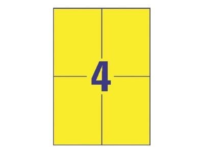 Avery - Gul - A6 (105 x 148 mm) 400 etikett(er) (100 ark x 4) filmappeetiketter