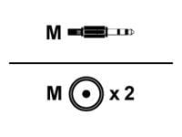 Inakustik 3m RCA, 2 x RCA, Uros, 3.5mm, Uros, 3 m, Valkoinen