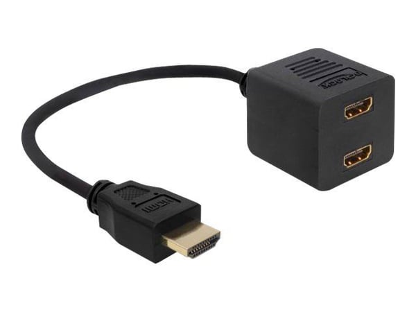 Delock Adapter HDMI High Speed with Ethernet - Video/lyd-splitter - 2 x HDMI - stasjonær
