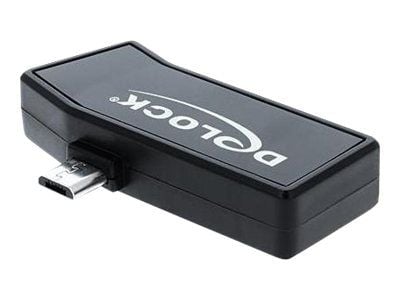 Delock Micro USB OTG Card Reader + 1 x USB port - Kortleser (MMC, SD, microSD, SDHC, microSDHC, SDXC, microSDXC) - USB