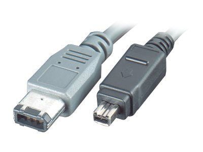 Roline - IEEE 1394-kabel - 6 pin FireWire (hann) til 4 pin FireWire (hann) - 3 m - grå Roline - IEEE 1394-kabel - 6 pin FireWire (hann) til 4 pin FireWire (hann) - 3 m - grå