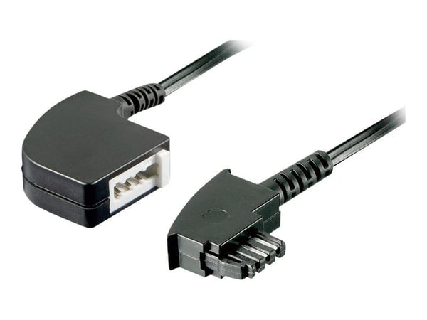 goobay - Telefonforlengelseskabel - TAE-F (hunn) til TAE-F (P) - 6 m - svart