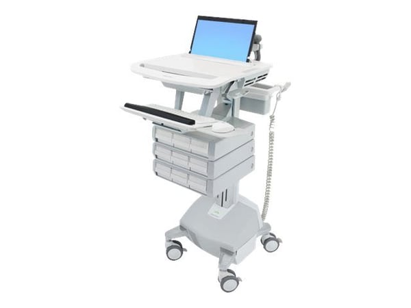 Ergotron StyleView - Vogn - åpen arkitektur - for notebook / tastatur / mus - medisinsk - aluminium, forsinket stål, kvalitetsplast - grå, hvit, po...