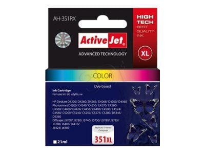 ActiveJet AH-E38 - 21 ml - farge (cyan, magenta, gul) - kompatibel - gjenfabrikert - blekkpatron (alternativ for: HP 351XL) - for HP Deskjet D4268;...