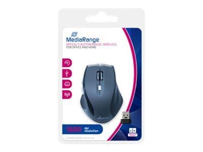 MediaRange - Mus - optisk - 5 knappar - trådlös - trådlös USB-mottagare