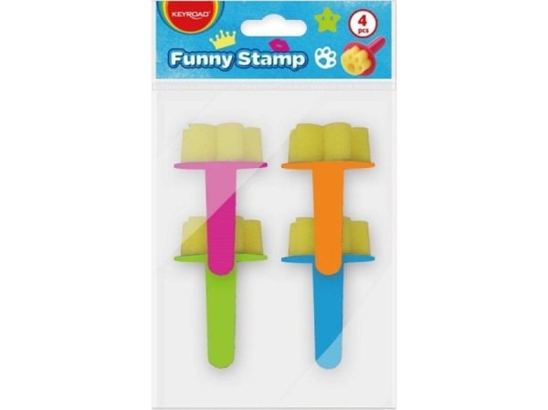 Keyroad skumstempel for maling KEYROAD, 4 stk, ulike former, hengeetikett